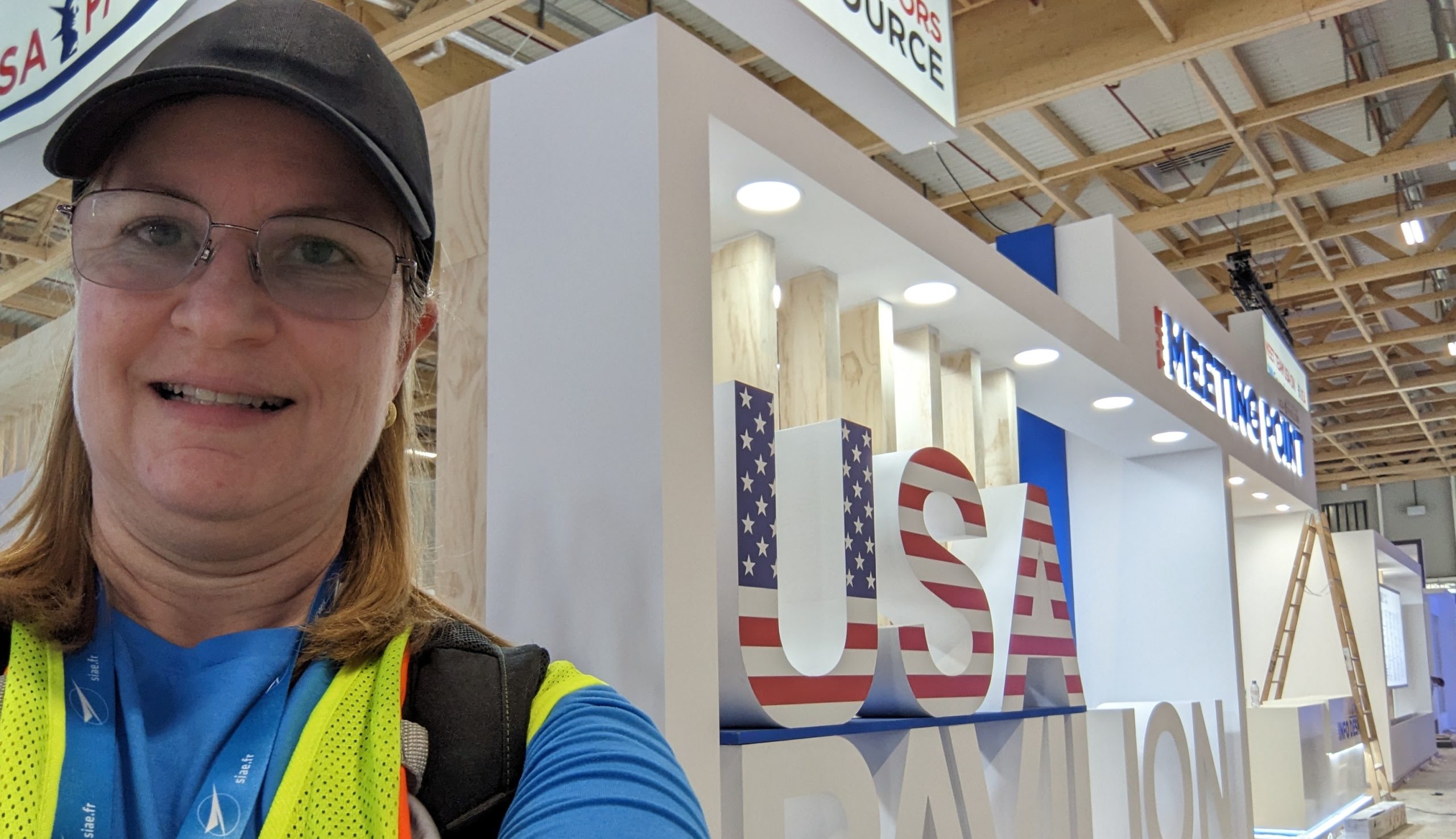 From Kallman Creative Services client to account services, Tracy Plant was on-site during build-up for the 2023 Paris Air Show.