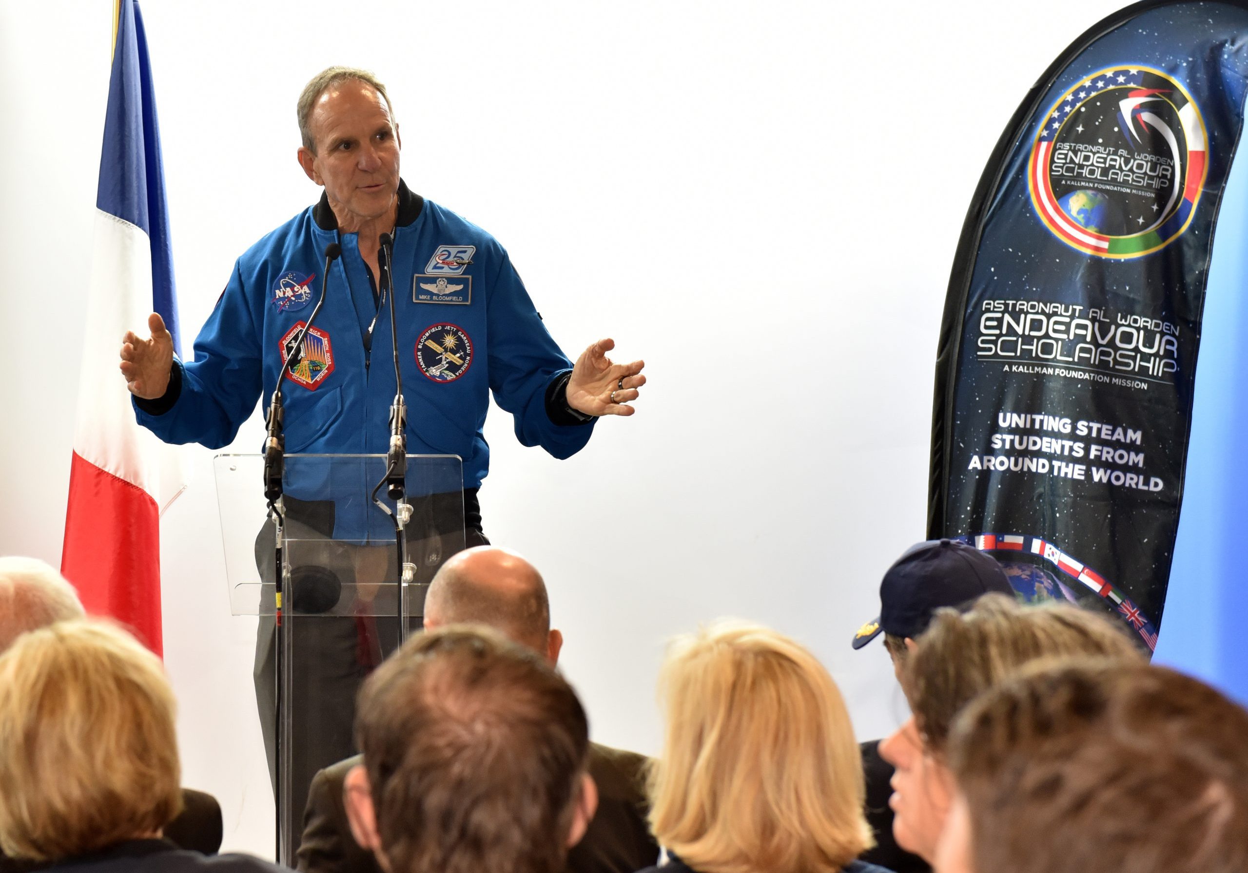 Former NASA astronaut, Mike Bloomfield, works with the Kallman Foundation as a goodwill ambassador for the future workforce and the Endeavour Scholarship program. 